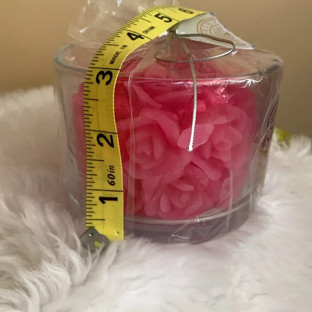 CANDELE FIRENZE pink roses cluster candle made in Poland NWT